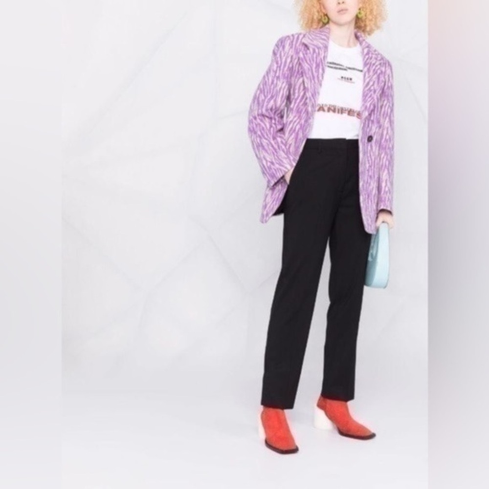 MSGM Milano Classic Black satin Silky Textured Trousers